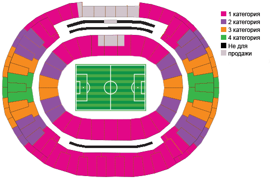 Схема стадиона Estádio do Maracanã и категории билетов